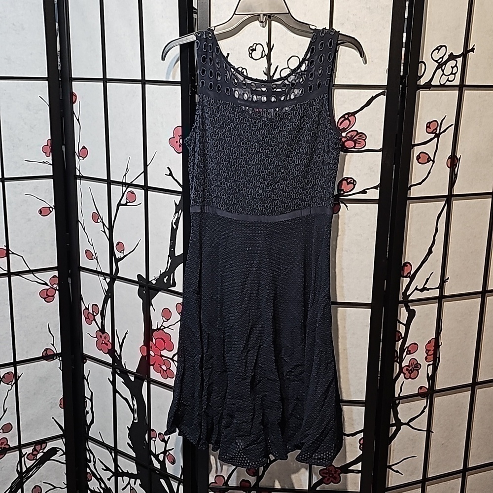 All Saints Navy Eyelet Dress Size 4‎ - Picture 7 of 7